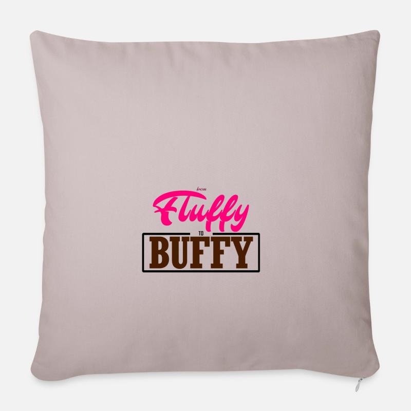 De Fluffy à Buffy - Housse de coussin décorative 45 x 45 cm - taupe clair