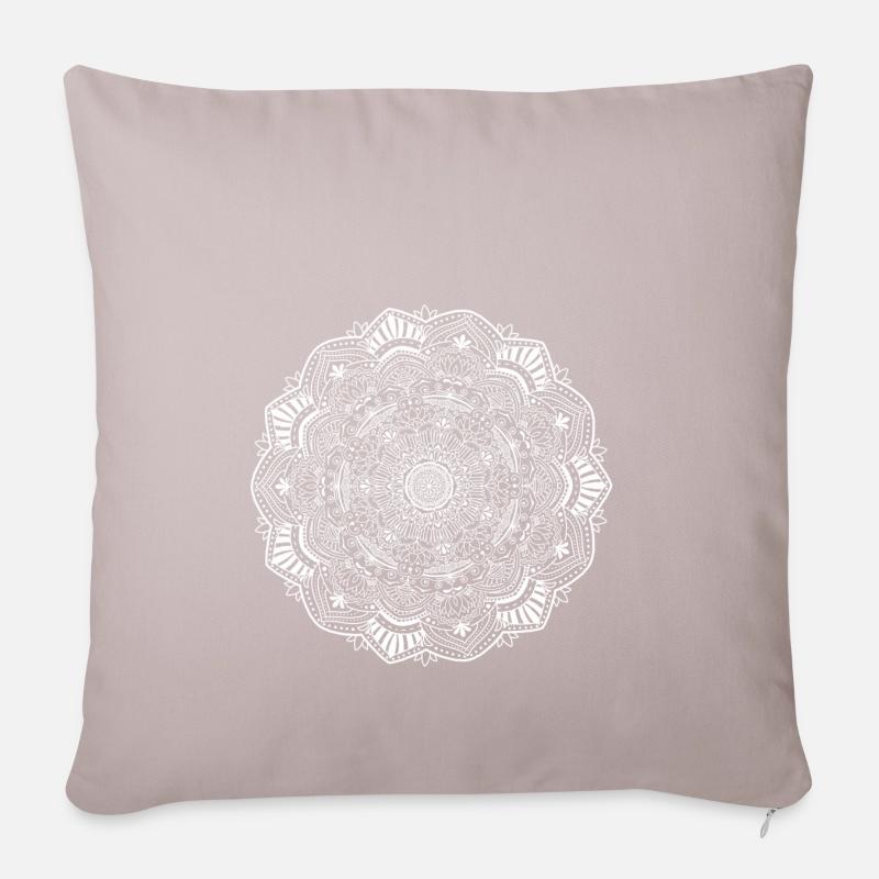 Mandala - Sofakissenbezug 45 x 45 cm - helles Taupe