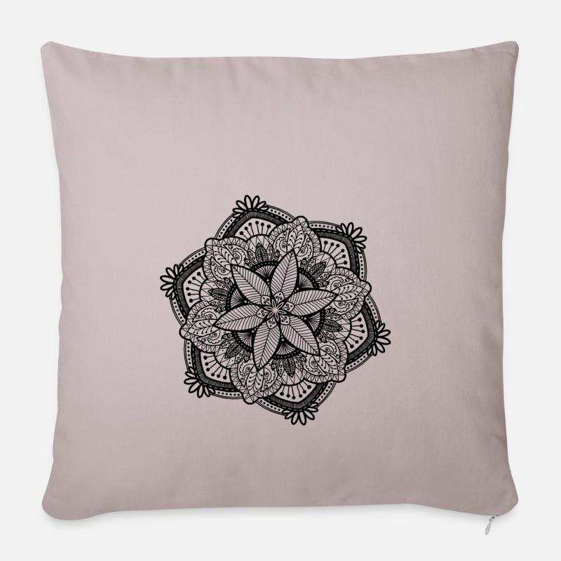 Mandala - Housse de coussin décorative 45 x 45 cm - taupe clair