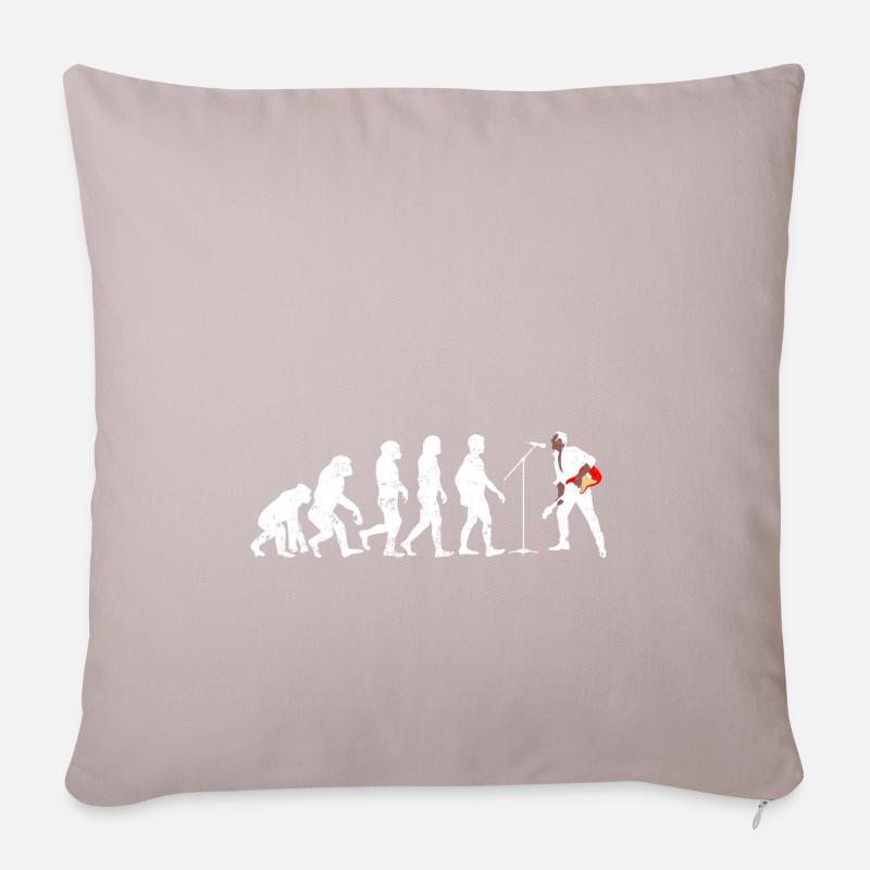 Le chanteur rock cadeau guitare évolution hardrock - Housse de coussin décorative 45 x 45 cm - taupe clair