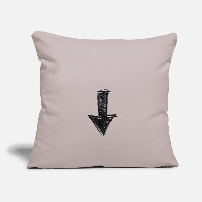 Flèche peint vers le bas idée de cadeau Scribble Housse de coussin décorative 45 x 45 cm