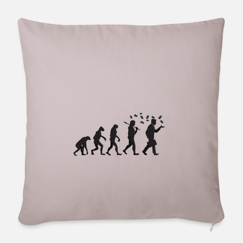 Evolution - Capitaliste - Cadeau - Housse de coussin décorative 45 x 45 cm - taupe clair