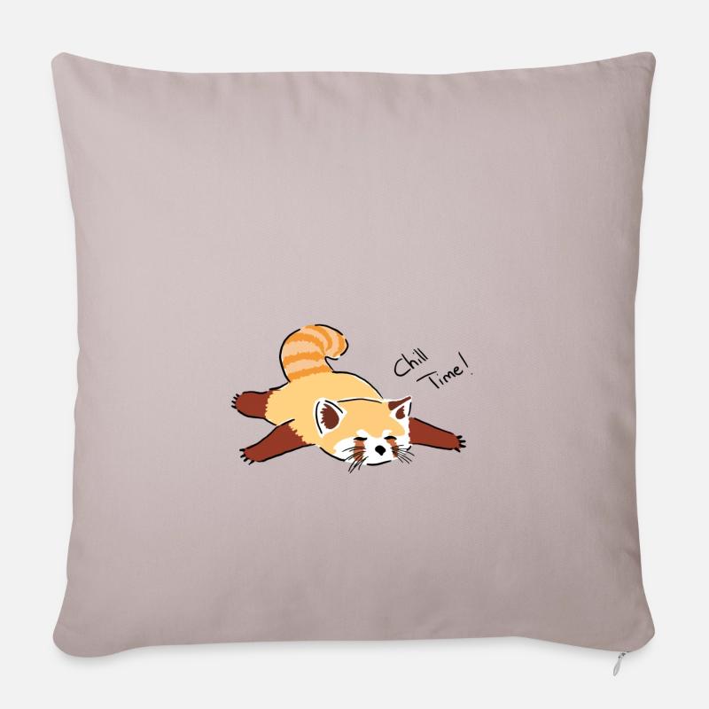 Panda Chill - Housse de coussin décorative 45 x 45 cm - taupe clair