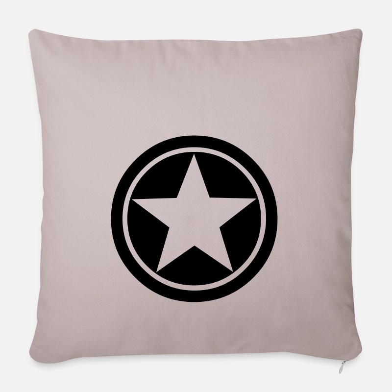 Cercle symbole étoile - Housse de coussin décorative 45 x 45 cm - taupe clair