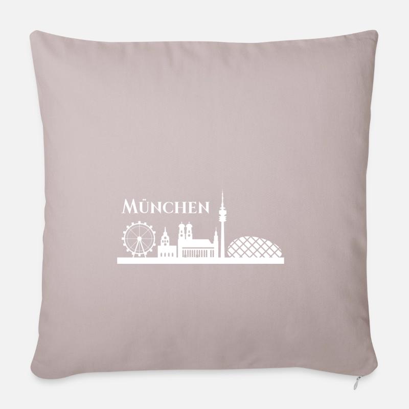 Muenchen Skyline - Sofakissenbezug 45 x 45 cm - helles Taupe