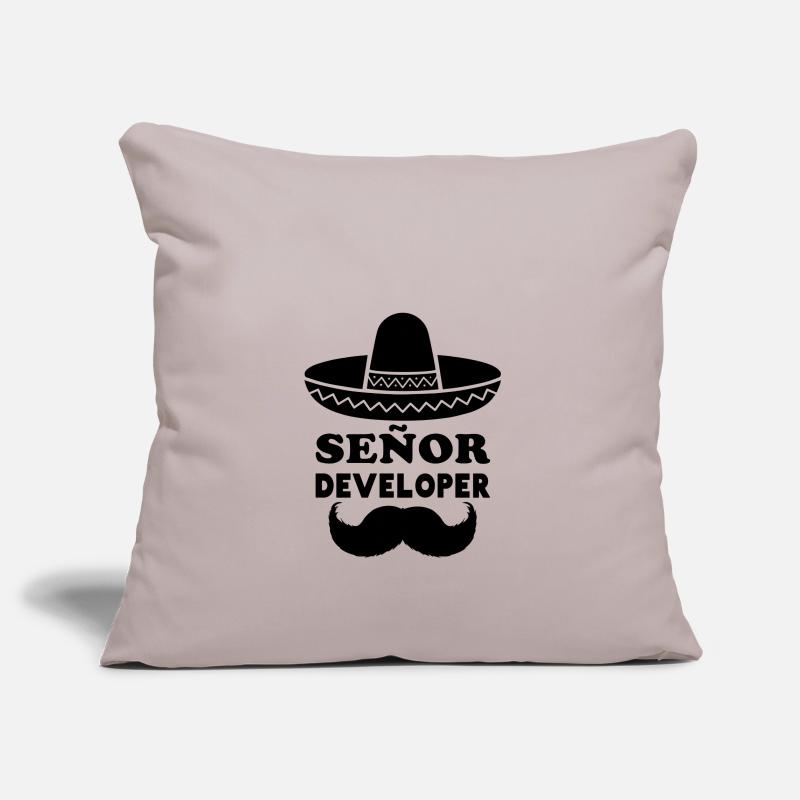 Señor Developer for Programming & Senior Developer Housse de coussin décorative 45 x 45 cm