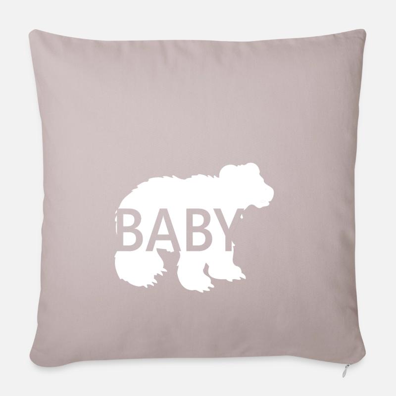 Baby Bär Weiss Tolle Geschenkidee - Sofakissenbezug 45 x 45 cm - helles Taupe