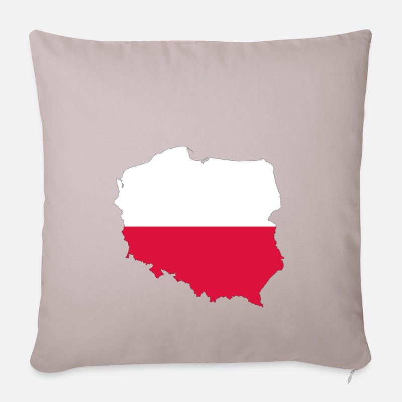 Pologne Pays Cadeau - Housse de coussin décorative 45 x 45 cm - taupe clair
