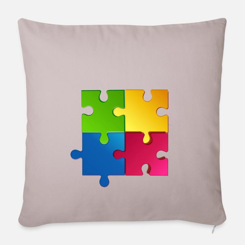 Puzzle - Sofakissenbezug 45 x 45 cm - helles Taupe