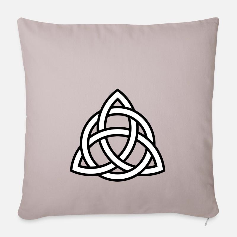 noeuds celtiques - symbole celtique - Housse de coussin décorative 45 x 45 cm - taupe clair
