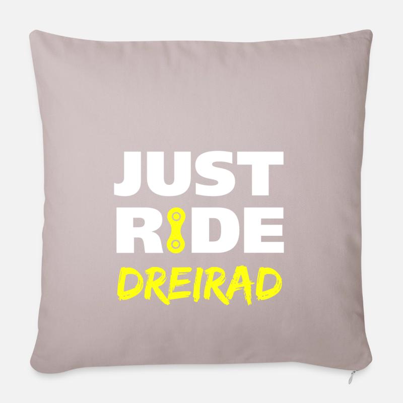 Just ride Dreirad Geschenk - Sofakissenbezug 45 x 45 cm - helles Taupe