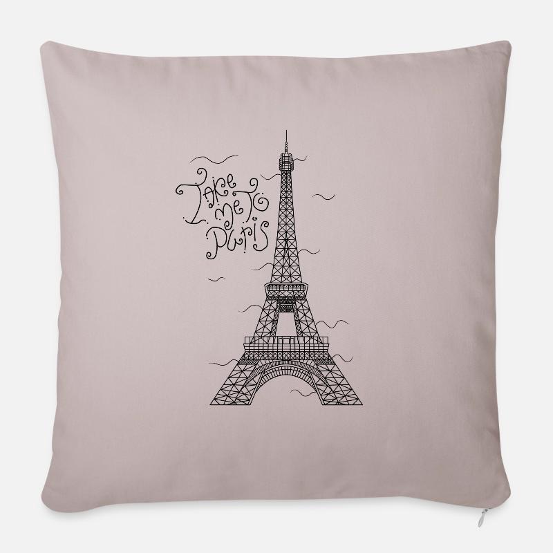 Paris Eiffelturm - Take me to Paris - Sofakissenbezug 45 x 45 cm - helles Taupe