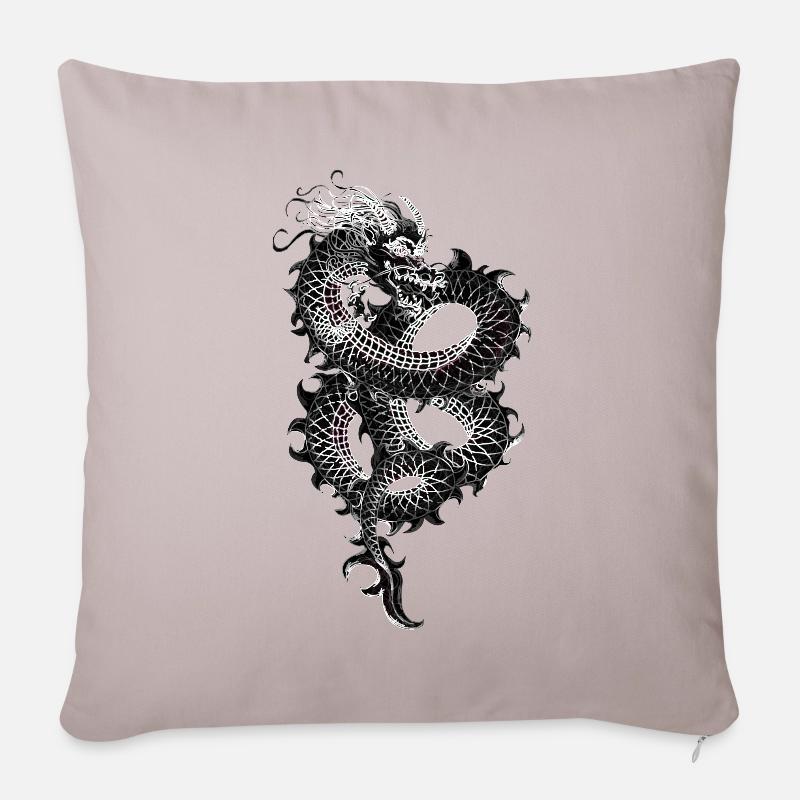 Drache - Sofakissenbezug 45 x 45 cm - helles Taupe