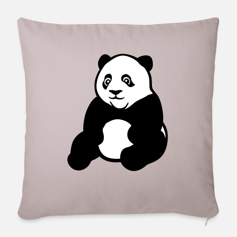 Panda - Sofakissenbezug 45 x 45 cm - helles Taupe