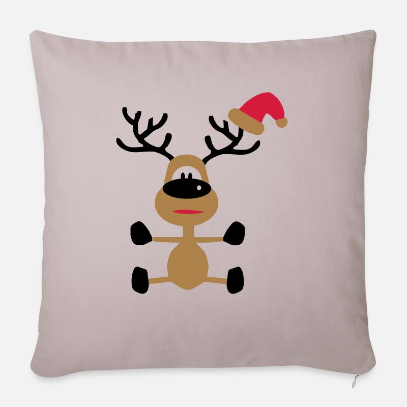 Weihnachten - Sofakissenbezug 45 x 45 cm - helles Taupe