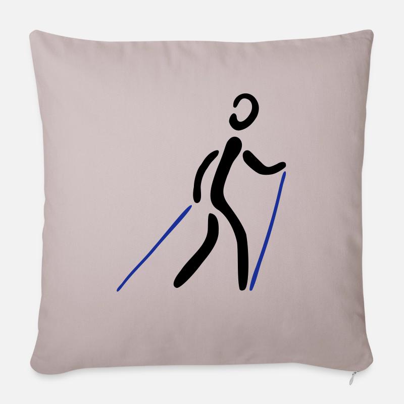 Nordic Walking 2C - Housse de coussin décorative 45 x 45 cm - taupe clair