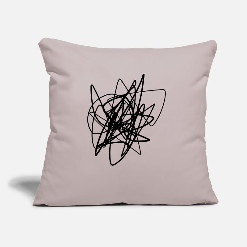 Scribbled chaotic strokes pattern Sofa pillowcase 17,3'' x 17,3'' (45 x 45 cm)