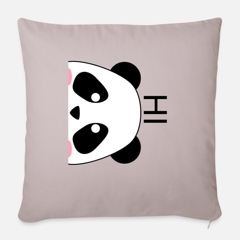 Panda - Housse de coussin décorative 45 x 45 cm - taupe clair
