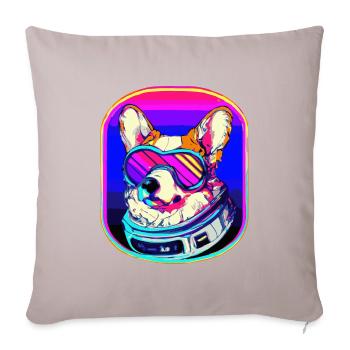 Futuristic Corgi Synthwave Dog Welsh - Sofa pillowcase 17,3'' x 17,3'' (45 x 45 cm) - light taupe - Front