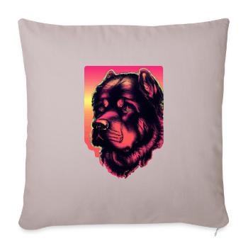 Années 80 Rottweiler Synthwave Dog Gift Rétro - Housse de coussin décorative 45 x 45 cm - taupe clair - Devant
