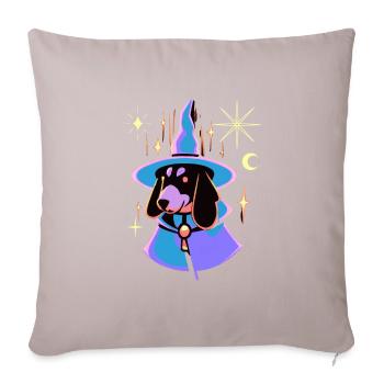 Teckel Magique Tarot Chien Cadeau Wiener Chien - Housse de coussin décorative 45 x 45 cm - taupe clair - Devant