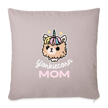 Yorkiecorn Mama Unicorn Dog Yorkie - Sofa pillowcase 17,3'' x 17,3'' (45 x 45 cm) - light taupe - Front
