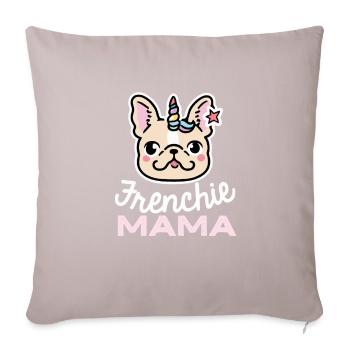 Frenchie Mama Unicorn Hund Geschenk Französische B - Sofakissenbezug 45 x 45 cm - helles Taupe - Vorne