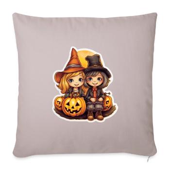 Collecting children on Halloween - Sofa pillowcase 17,3'' x 17,3'' (45 x 45 cm) - light taupe - Front