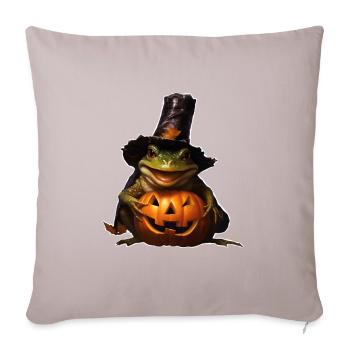 Halloweenfrosch - Sofakissenbezug 45 x 45 cm - helles Taupe - Vorne