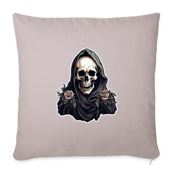 Death with Roses and Cloak Halloween - Sofa pillowcase 17,3'' x 17,3'' (45 x 45 cm) - light taupe - Front