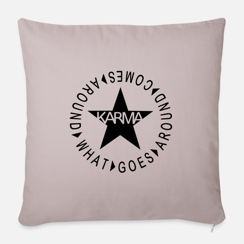 What goes around comes around / Karma - Sofakissenbezug 45 x 45 cm - helles Taupe