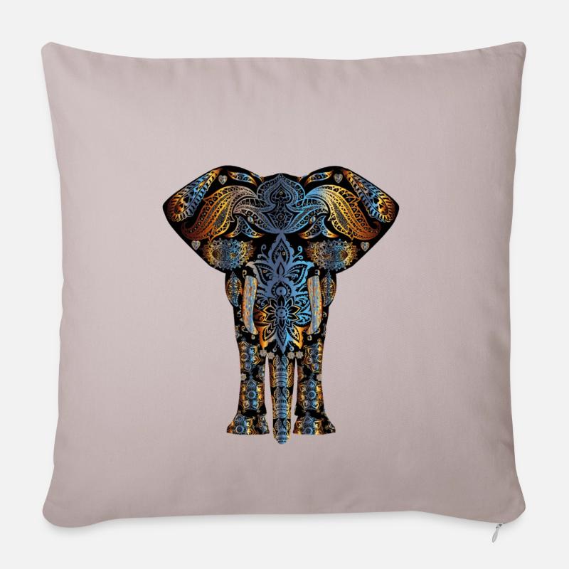 éléphant - Housse de coussin décorative 45 x 45 cm - taupe clair