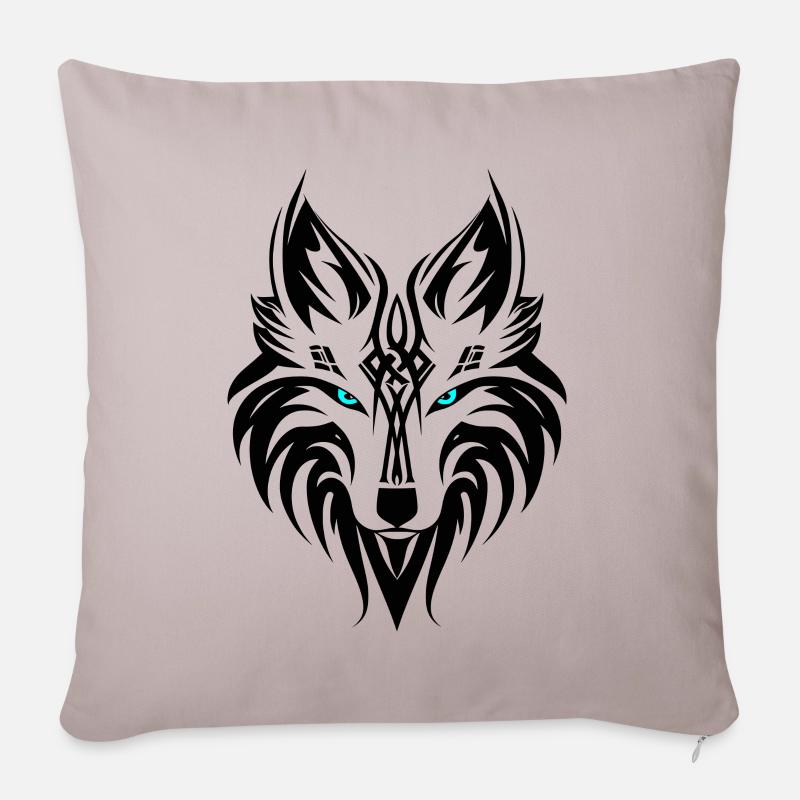 Keltischer Wolf - Sofakissenbezug 45 x 45 cm - helles Taupe