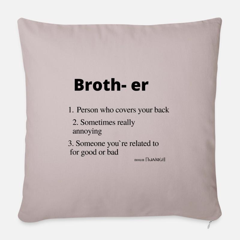 Brother - Housse de coussin décorative 45 x 45 cm - taupe clair