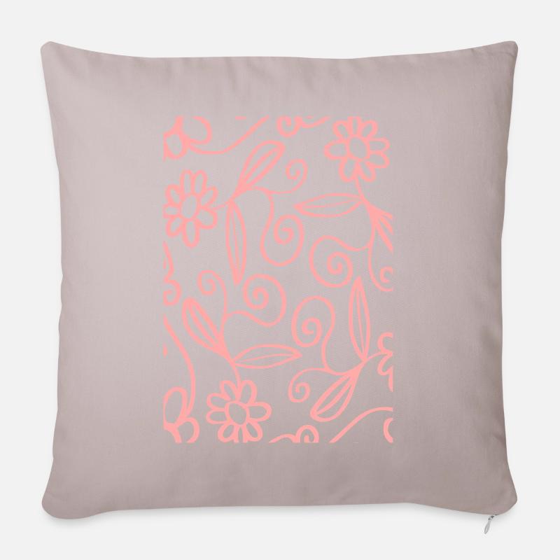 flowers - Sofa pillowcase 17,3'' x 17,3'' (45 x 45 cm) - light taupe