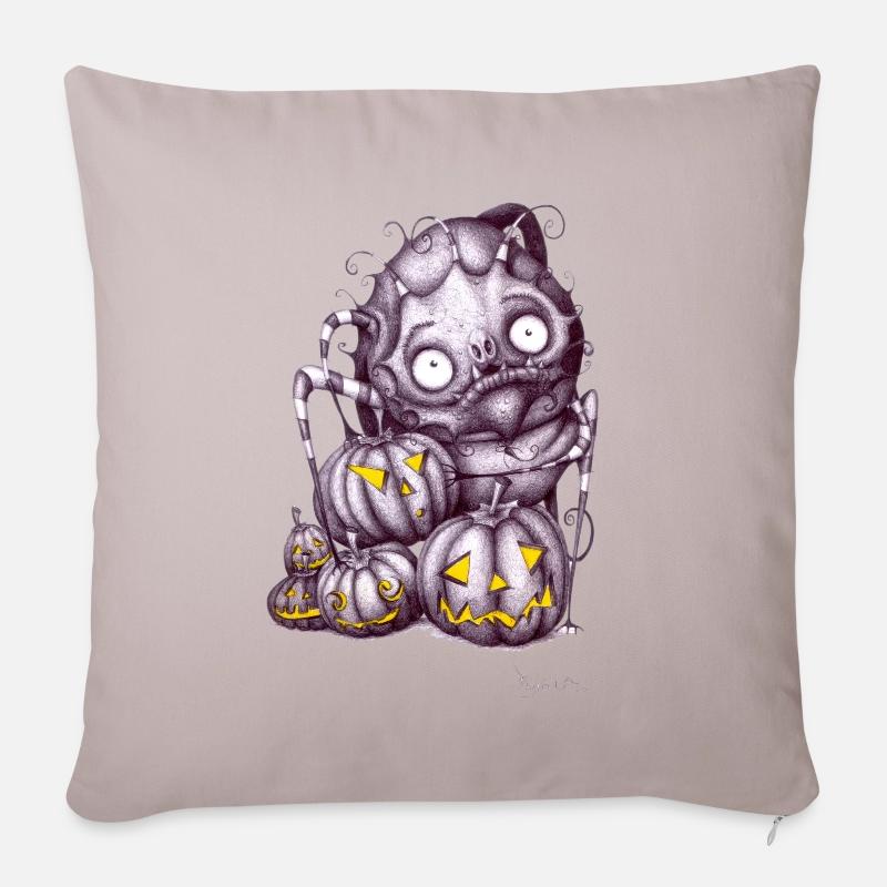 Créature d'Halloween - Housse de coussin décorative 45 x 45 cm - taupe clair