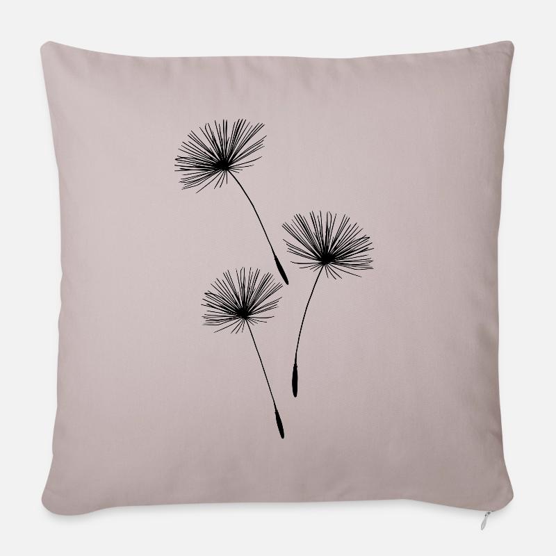 Pusteblume Löwenzahn Blumenblüten - Sofakissenbezug 45 x 45 cm - helles Taupe