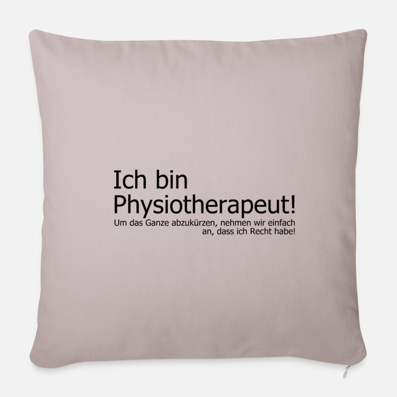 Physiotherapeut Geschenkidee lustig Spruch Masseur - Sofakissenbezug 45 x 45 cm - helles Taupe