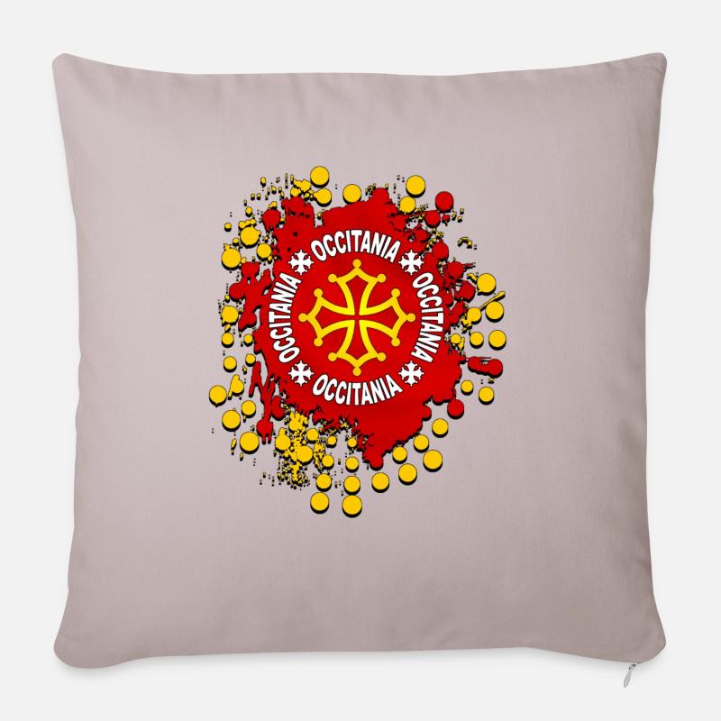 Occitanie - Housse de coussin décorative 45 x 45 cm - taupe clair