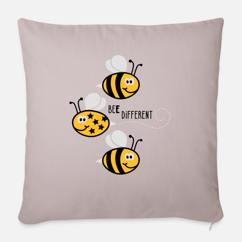 Be different - be yourself - Biene - Bee - 3C - Sofakissenbezug 45 x 45 cm - helles Taupe