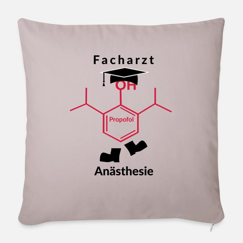Facharzt Anästhesie - Sofakissenbezug 45 x 45 cm - helles Taupe