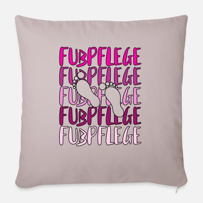 Fußpflege Pediküre Podologe Nagelstudio Geschenk - Sofakissenbezug 45 x 45 cm - helles Taupe