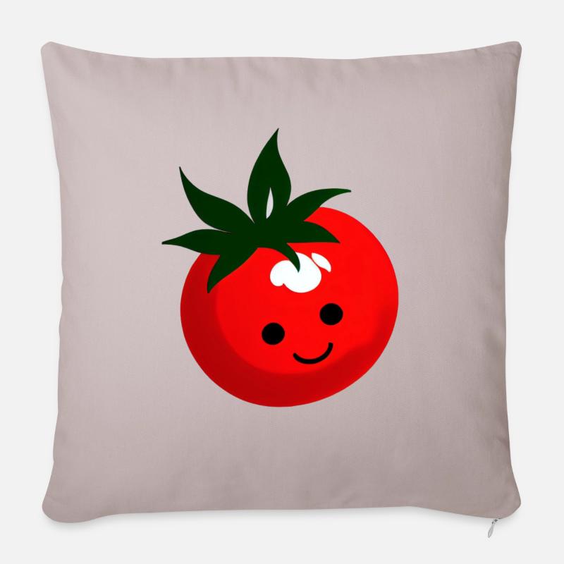 Tomaten Comic Tomate süß Cartoon 17 - Sofakissenbezug 45 x 45 cm - helles Taupe