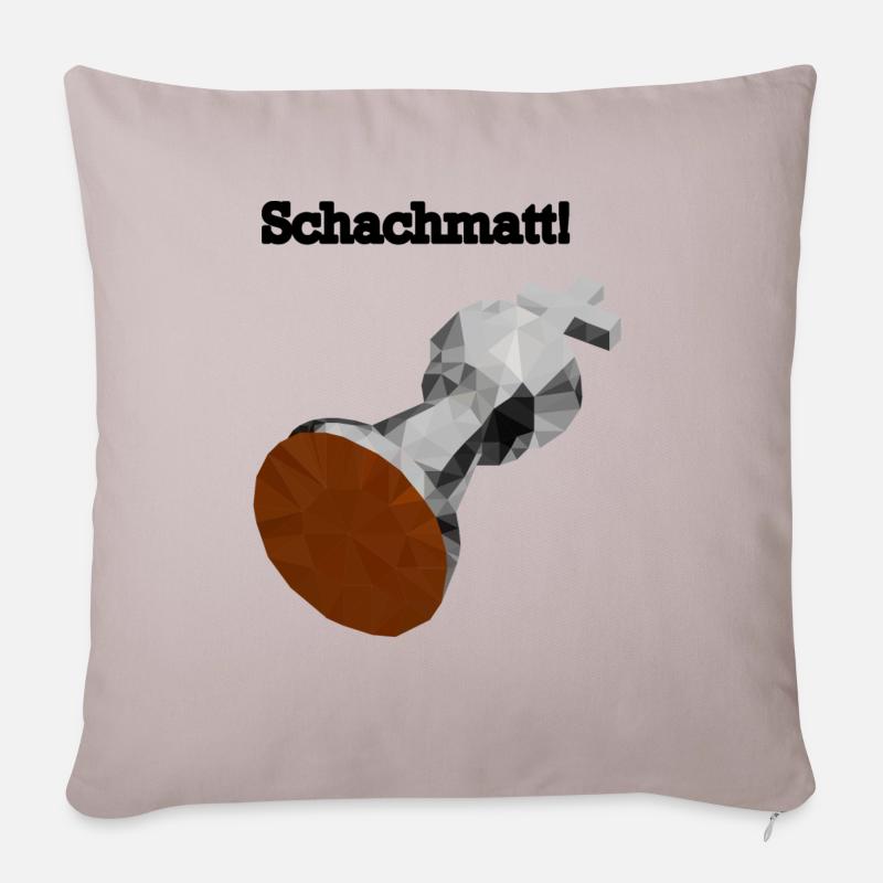 Schachmatt: Schachfigur König - Sofakissenbezug 45 x 45 cm - helles Taupe
