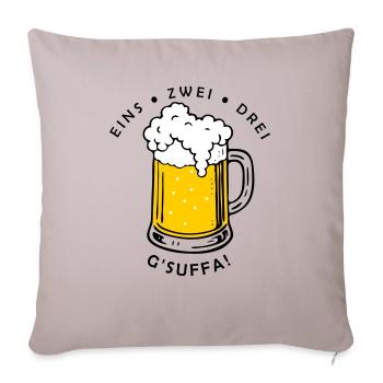 Comme zwei drei - g’sigh ! - Housse de coussin décorative 45 x 45 cm - taupe clair - Devant