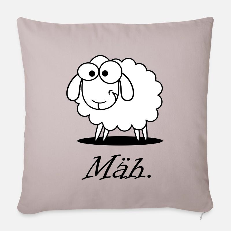 mäh Schaf - Sofakissenbezug 45 x 45 cm - helles Taupe