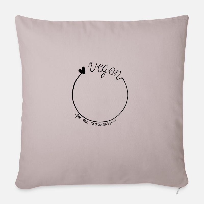 VEGAN for the voiceless Geschenk / Geschenkidee - Sofakissenbezug 45 x 45 cm - helles Taupe