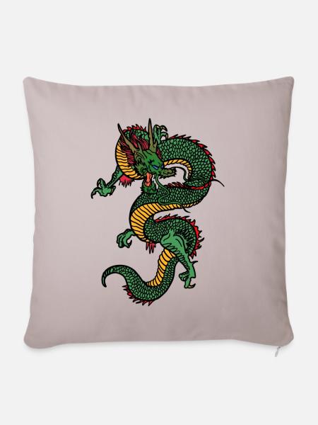 Drache - bestes mythisches Tier - Sofakissenbezug 45 x 45 cm - helles Taupe