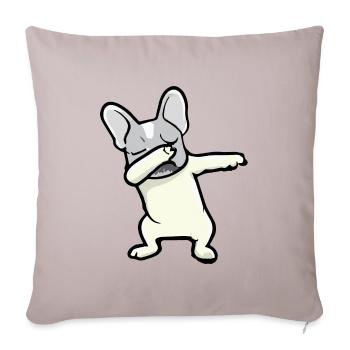 French Bulldog Dab Dog Gift Frenchie - Sofa pillowcase 17,3'' x 17,3'' (45 x 45 cm) - light taupe - Front