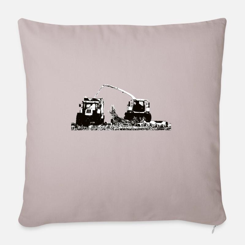 Corn Chopper Corn Chopper Chop Farmer - Housse de coussin décorative 45 x 45 cm - taupe clair